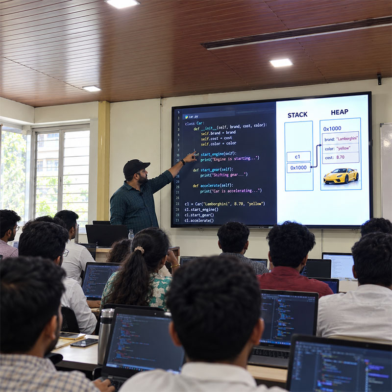 Students in a ScholarLogic class with their trainer