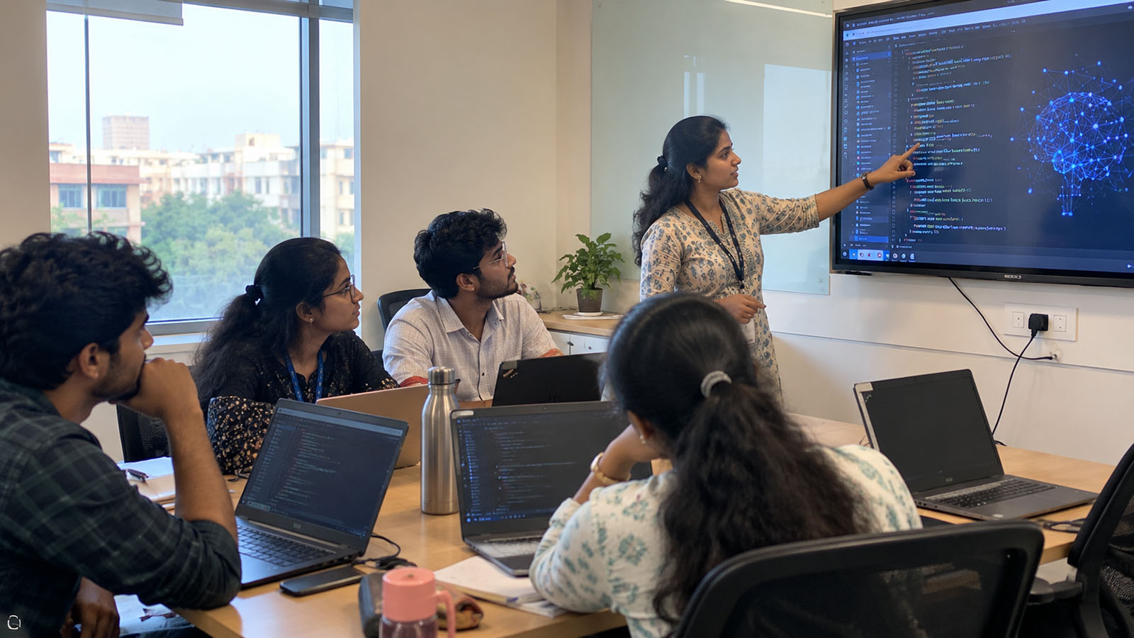 Student learning Python full stack with Gen AI at ScholarLogic, Bangalore