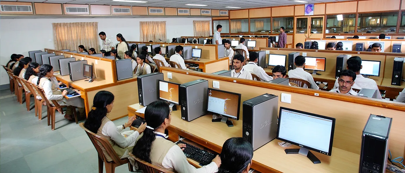 Students practising in the ScholarLogic computer lab, Bangalore