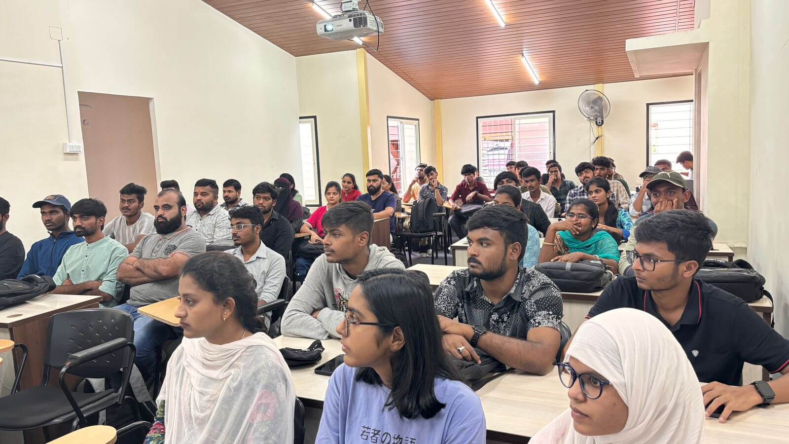 Students attending a classroom training session at ScholarLogic, Bangalore